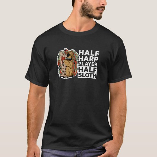 Harp Musician Sloth Musical Harpist Orchestra T-shirt (Voorkant)