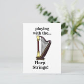 Harp muziekinstrument harp briefkaart (Staand voorkant)