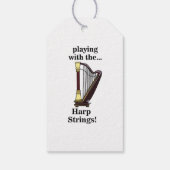 Harp muziekinstrument harp cadeaulabel (Achterkant)