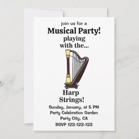 Harp muziekinstrument harp kaart (Voorkant)
