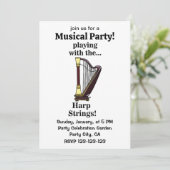 Harp muziekinstrument harp kaart (Staand voorkant)