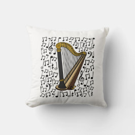 Harp muzieknoten, Harpist muziekleraar Kussen