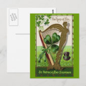 Harp of Erin St. Patrick's Day Briefkaart (Voorkant / Achterkant)