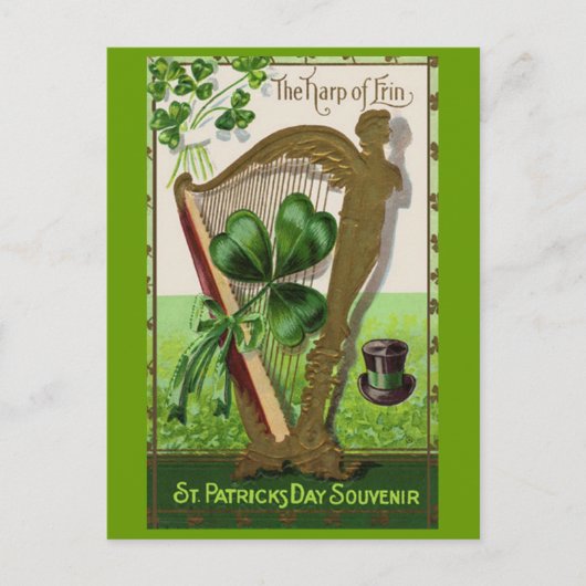 Harp of Erin St. Patrick's Day Briefkaart (Voorkant)