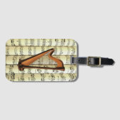 Harp on Rolling Sheet Music ~ Bagagelabel (Voorkant (horizontaal))