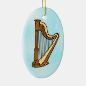 Harp op Blauwe Keramische kerstversiering Keramisch Ornament (Rechts)