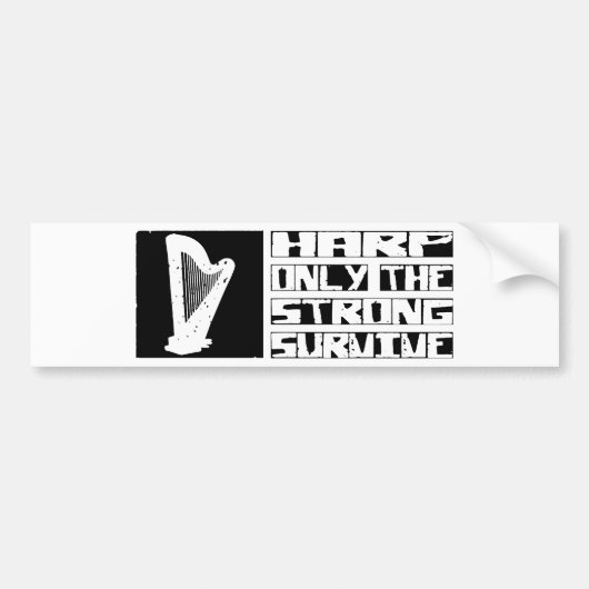 Harp overleeft bumpersticker (Voorkant)