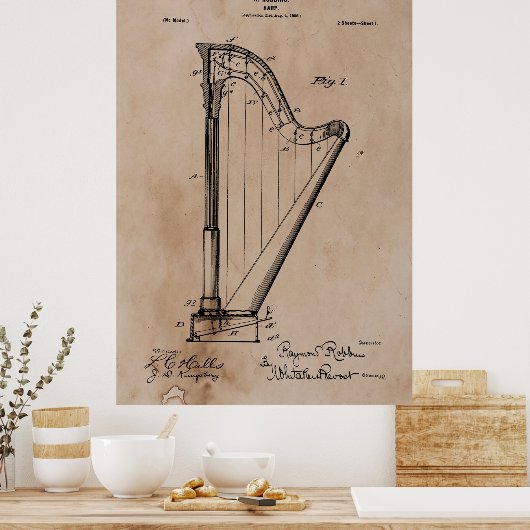  Harp Patent Poster (Keuken)