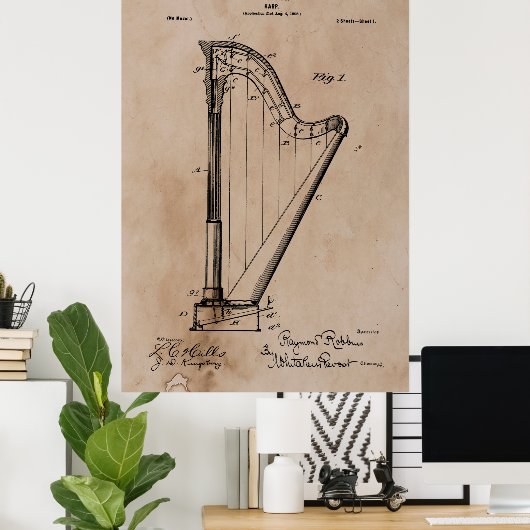  Harp Patent Poster (Thuiskantoor)