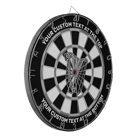 Harp Pictogramdartboard met aangepaste tekst Dartbord (Voorkant Links)