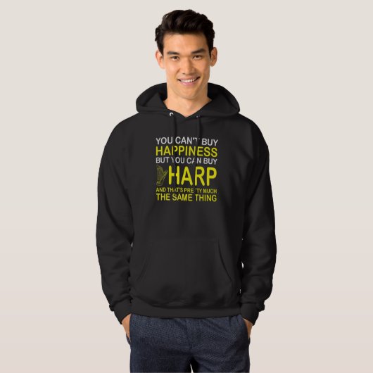 Harp Player Harpist Orchestra Harp Girl Instrument Hoodie (Voorkant volledig)