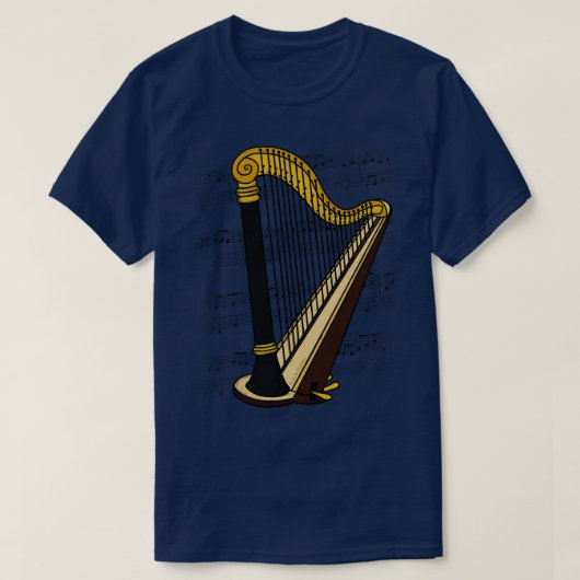 Harp Player Harpist String Muzikant Kleur T-shirt (Design voorkant)