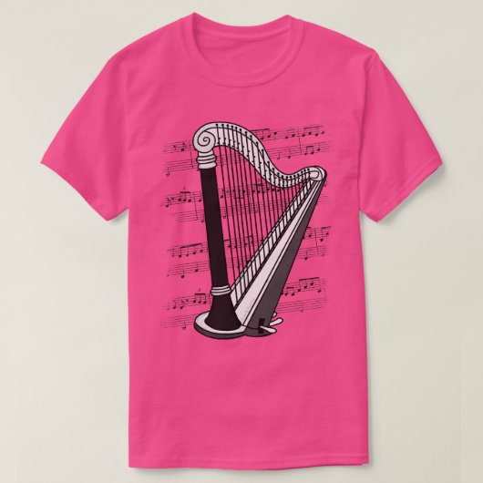 Harp Player Harpist String Muzikant T-shirt (Design voorkant)