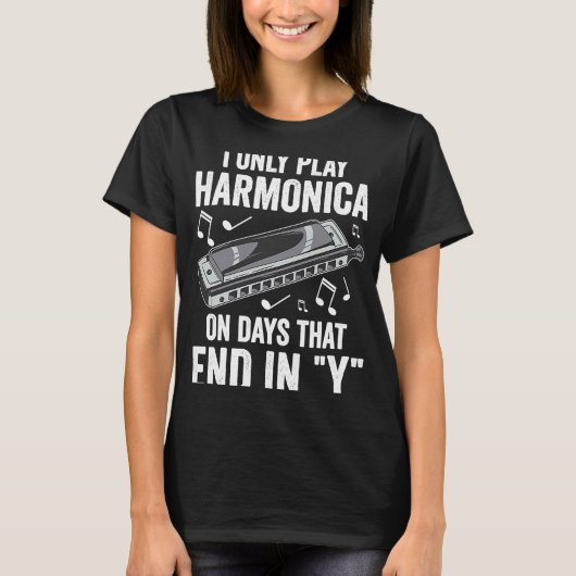 Harp Player only Plays Harmonica T-shirt (Voorkant)