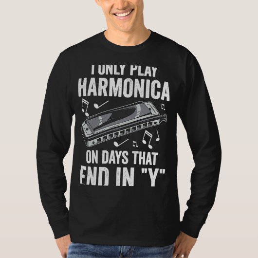 Harp Player only Plays Harmonica T-shirt (Voorkant)