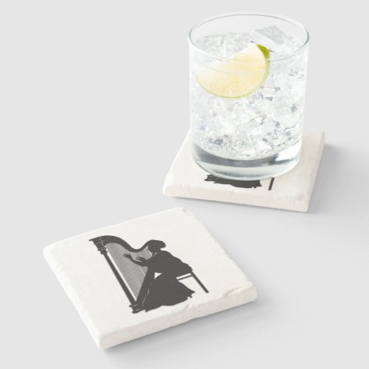 Harp Player Stenen Onderzetter (Zijkant)