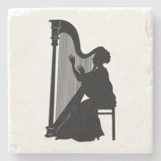 Harp Player Stenen Onderzetter (Voorkant)