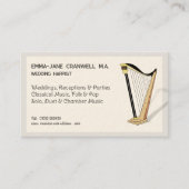 Harp Player Wedding Harpist Musician Specialized Visitekaartje (Voorkant)