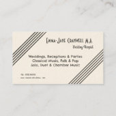 Harp Player Wedding Harpist Musician Specialized Visitekaartje (Achterkant)