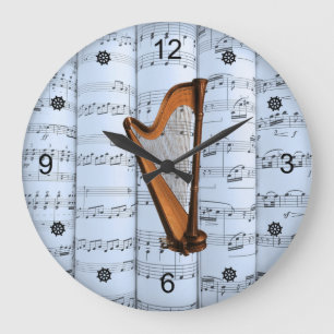 Harp ~ Rollend vel Music ~ Blue Tint Background ~ Grote Klok