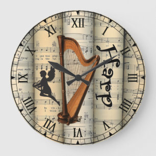 Harp ~ Rollend vel Music ~ Uniek ~ Grote Klok