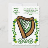  Harp Saint Patricks Day Shamrock Celtic Feestdagenkaart (Voorkant)