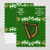 Harp Saint Patrick's Day Shamrock Celtic Feestdagenkaart (Voorkant / Achterkant)