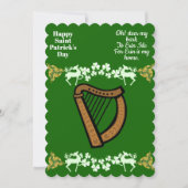 Harp Saint Patrick's Day Shamrock Celtic Feestdagenkaart (Voorkant)