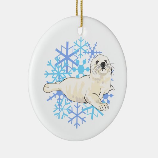 Harp Seal Keramisch Ornament (Rechts)