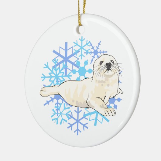 Harp Seal Keramisch Ornament (Links)