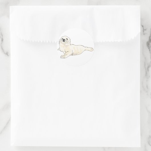 Harp Seal Pup Ronde Sticker (Tas)