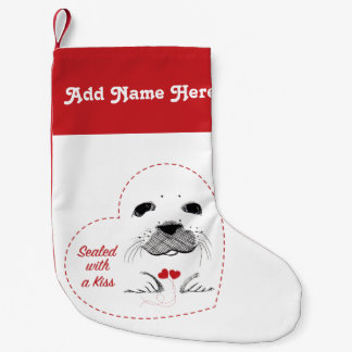 Harp Seal Pup verzegeld in een hart Kleine Kerstsok
