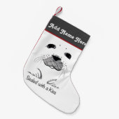 Harp Seal Pup Verzegeld met een Kus Kleine Kerstsok (Voorkant (Hangend))