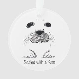 Harp Seal Pup Verzegeld met een Kus Ornament