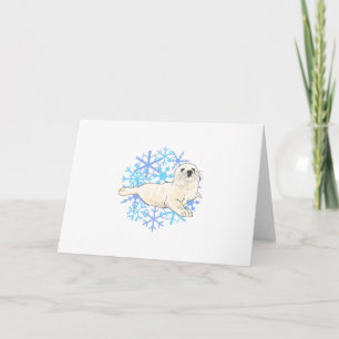 HARP SEAL SNOWFLAKES FEESTDAGEN KAART