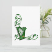 Harp shamrocks and ribbon kaart (Staand voorkant)