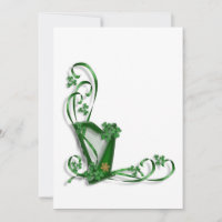 Harp shamrocks and ribbon
