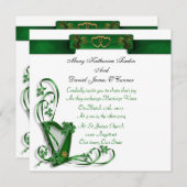 Harp shamrocks and ribbon kaart (Voorkant / Achterkant)
