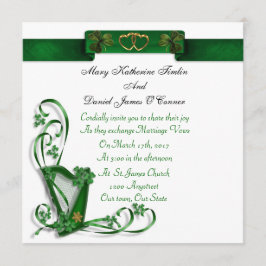 Harp shamrocks and ribbon kaart