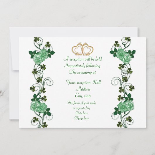 Harp shamrocks and ribbon kaart (Achterkant)