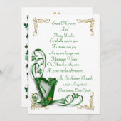 Harp shamrocks and ribbon kaart (Voorkant / Achterkant)