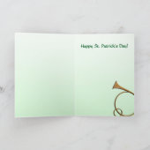 Harp, Shamrocks, Ierse muziek zegen gepersonalisee Kaart (Binnen)