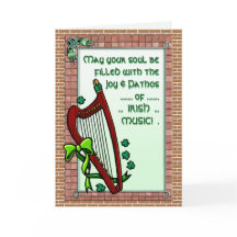 Harp, Shamrocks, Ierse muziek zegen gepersonalisee