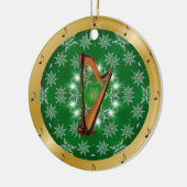 Harp ~ Silver ~ Green ~ Gold ~ Kerstmis ~ Keramisch Ornament (Links)