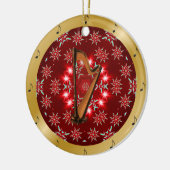 Harp ~ Silver ~ Red~ Gold ~ Kerstmis ~ Keramisch Ornament (Links)