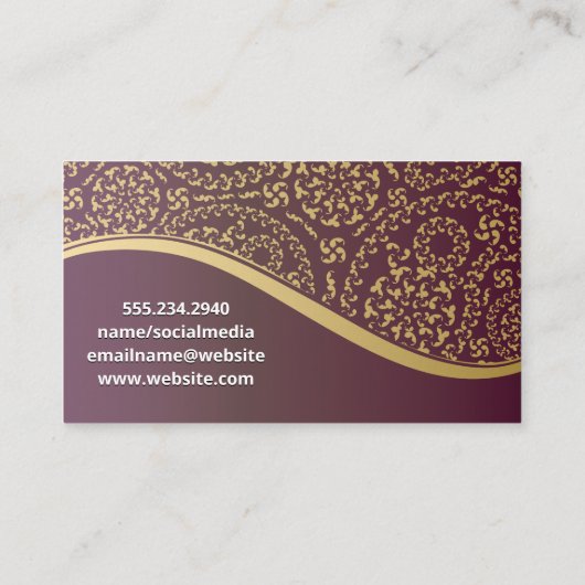 harp snaarinstrument visitekaartje (Achterkant)