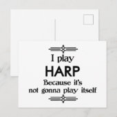 Harp - Speelt Zelf Grappige Decotune Briefkaart (Voorkant / Achterkant)