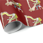 Harp spelende Stickman Cadeaupapier (Rol Hoek)