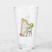 Harp Spelende Stickman Glas (Achterkant)