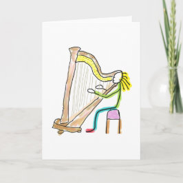 Harp spelende Stickman Kaart